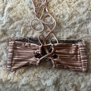 Acacia swimwear striped Bandeau  bikini top